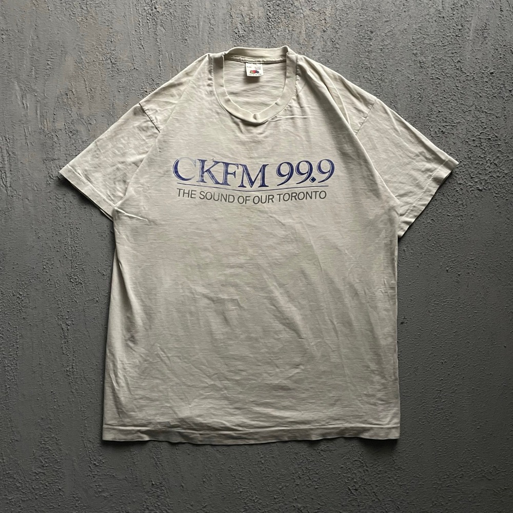 Vintage CKFM 99.9 Toronto Radio T-Shirt Mens XL Beige 90s